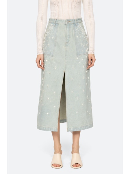 SEA NY Perlette Denim Skirt