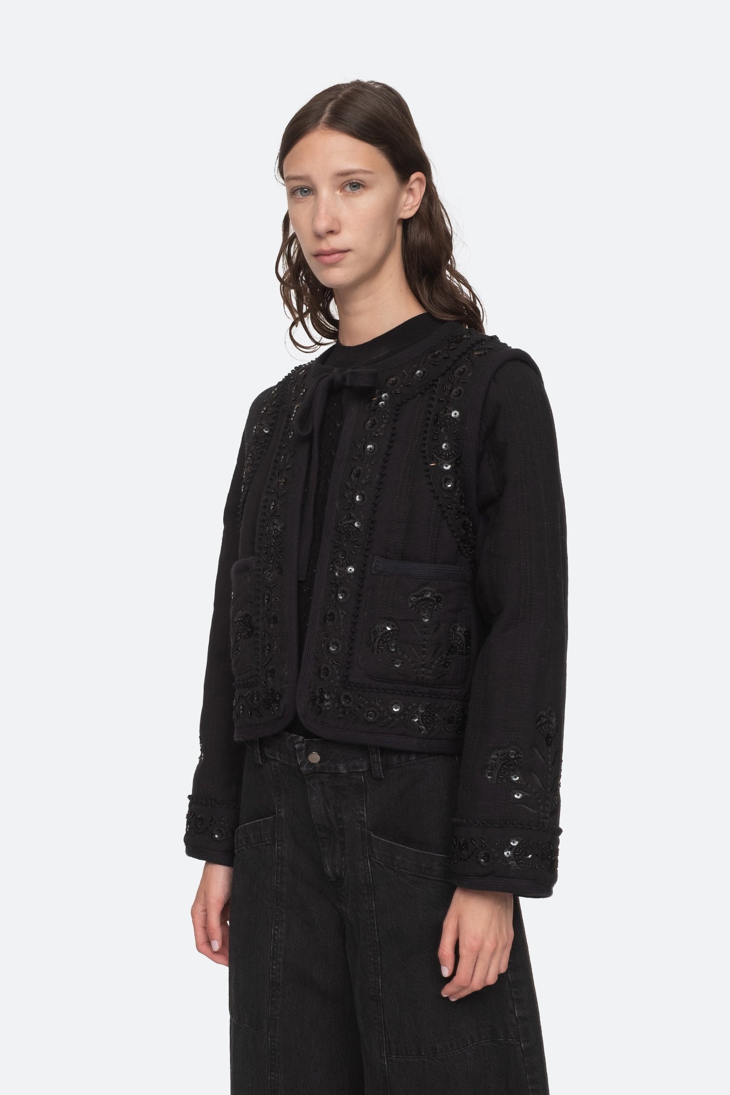 Sea NY Charlotte Embroidery Quilted Jacket