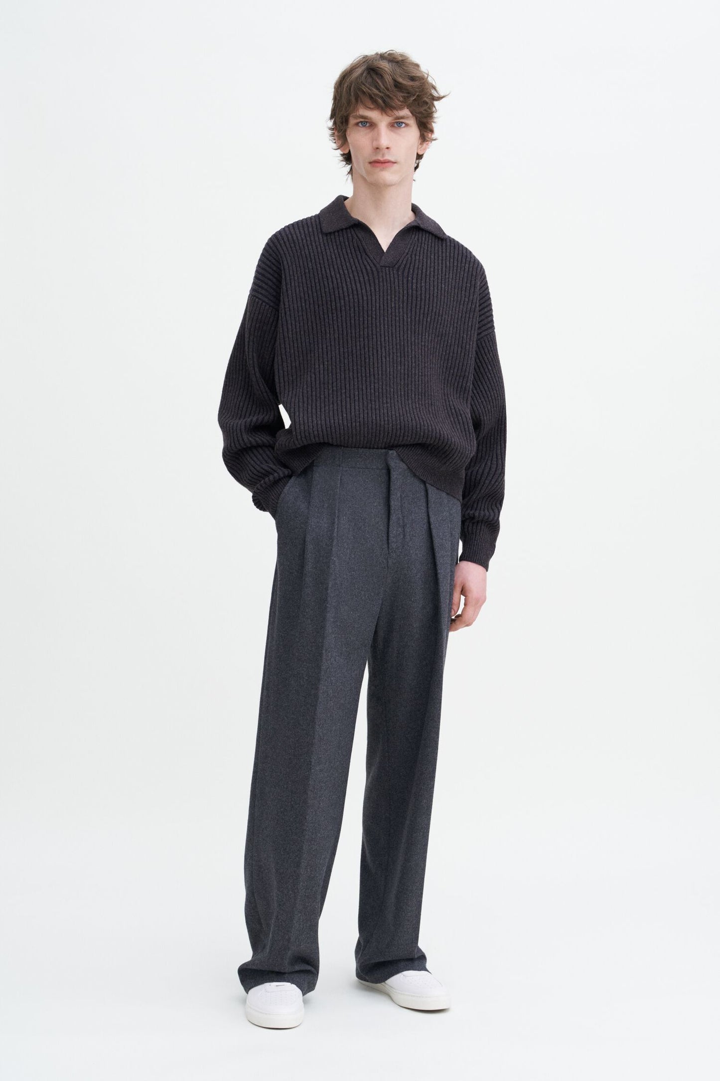 Filippa K Oversized Pleated Wool Trousers 30583