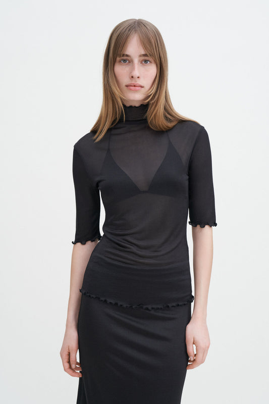 Filippa K Mock Neck Frill Top 30610