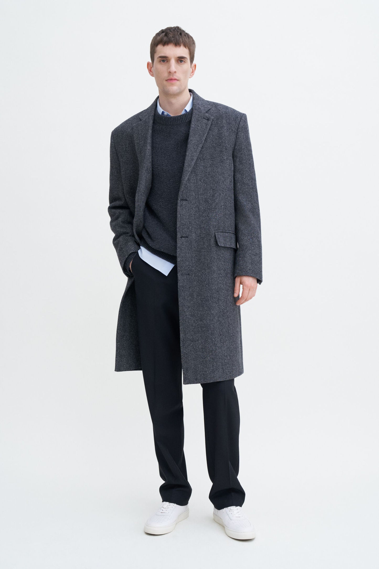 Filippa K Relaxed Wool Crombie Coat 30859