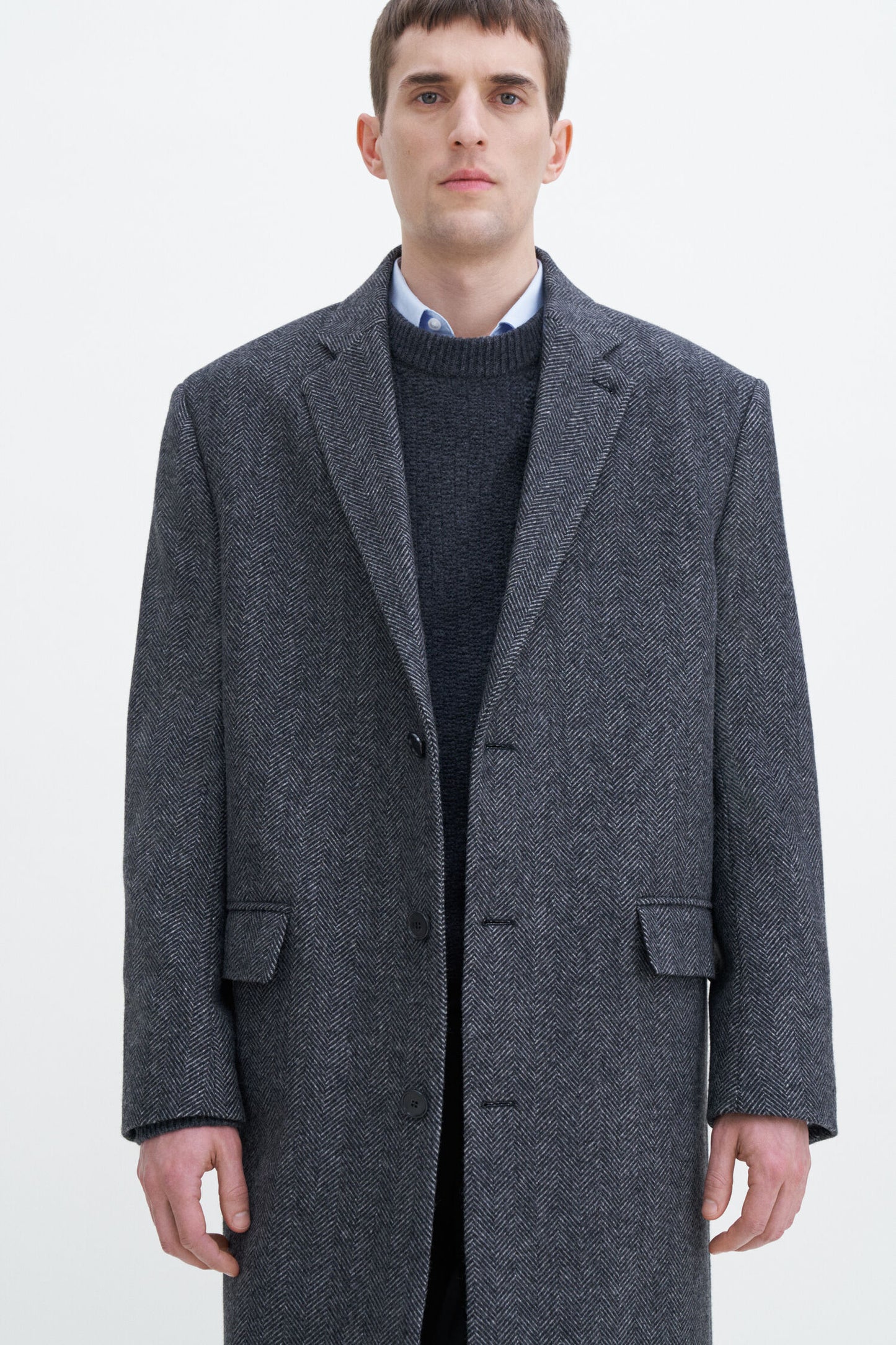 Filippa K Relaxed Wool Crombie Coat 30859