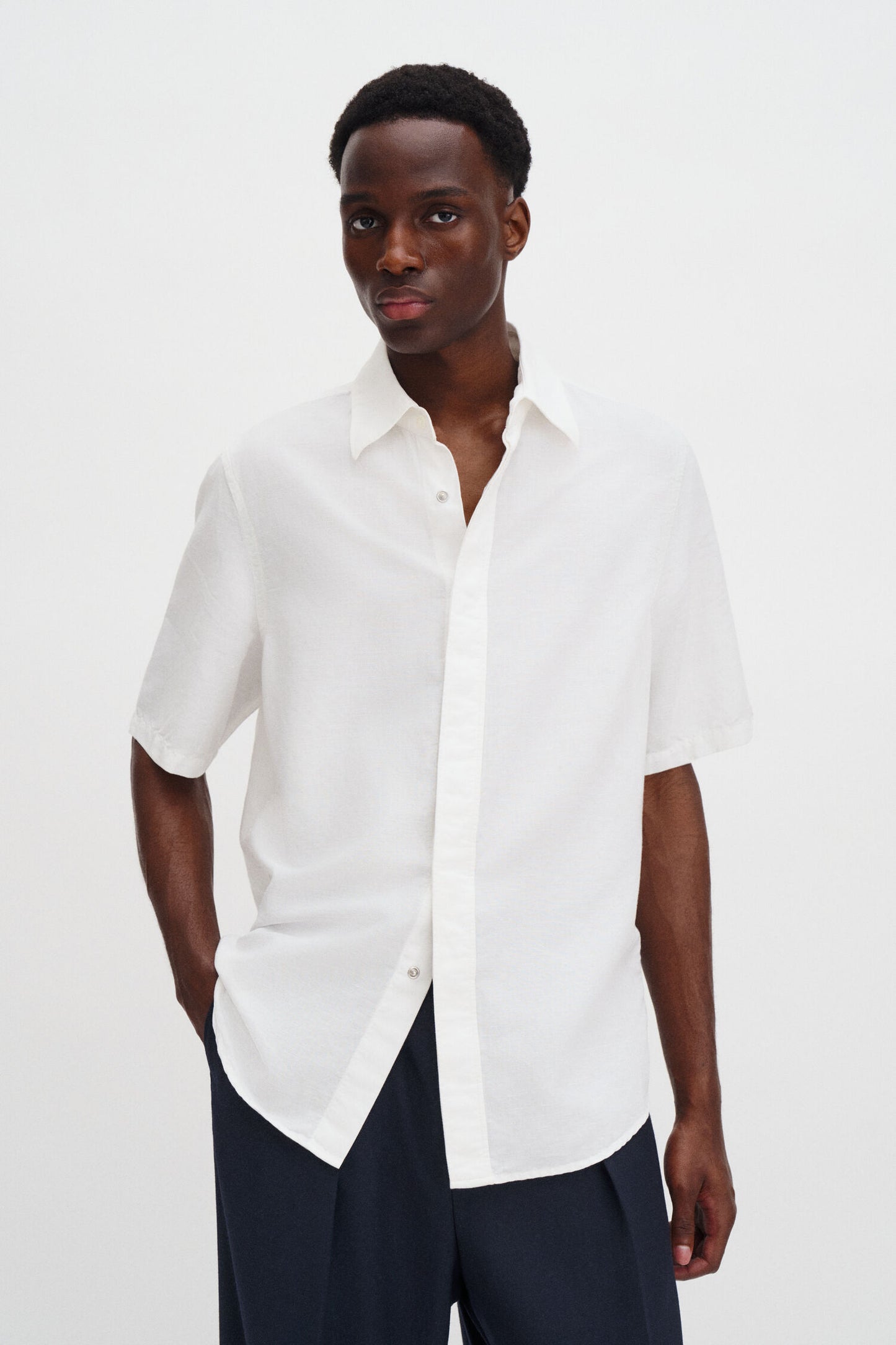 Filippa K Cotton Linen Short Sleeve Shirt