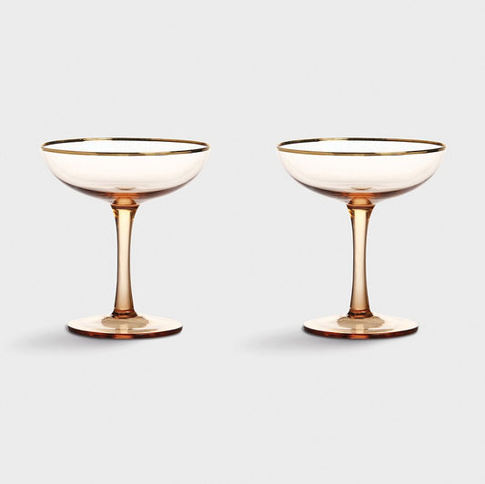 &K Coupe Champagne Pink Set of 2