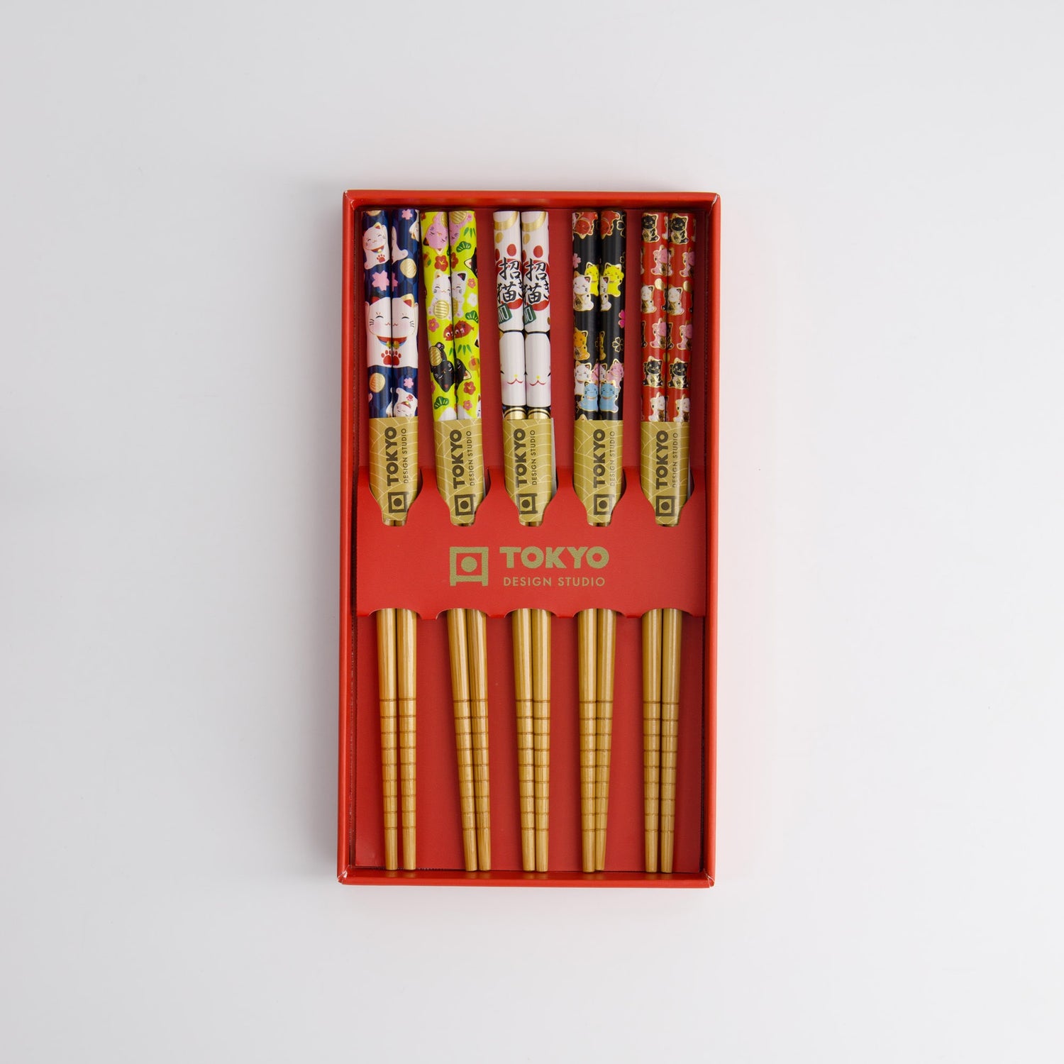 Tokyo Design Studio Children Chopstick Giftset Lucky Cats