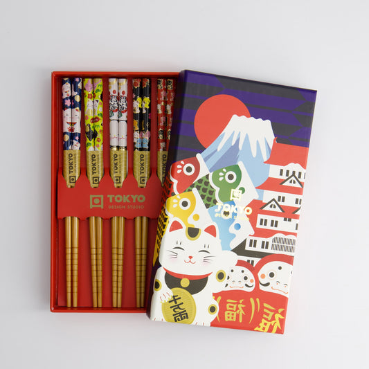 Tokyo Design Studio Children Chopstick Giftset Lucky Cats