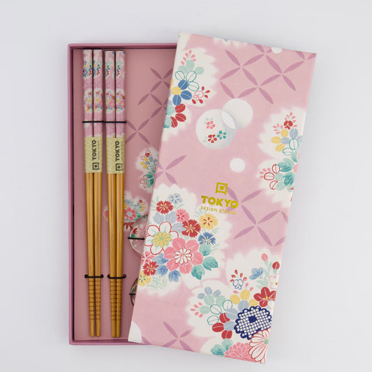 Tokyo Design Studio Chopstick Giftset Pink Flower