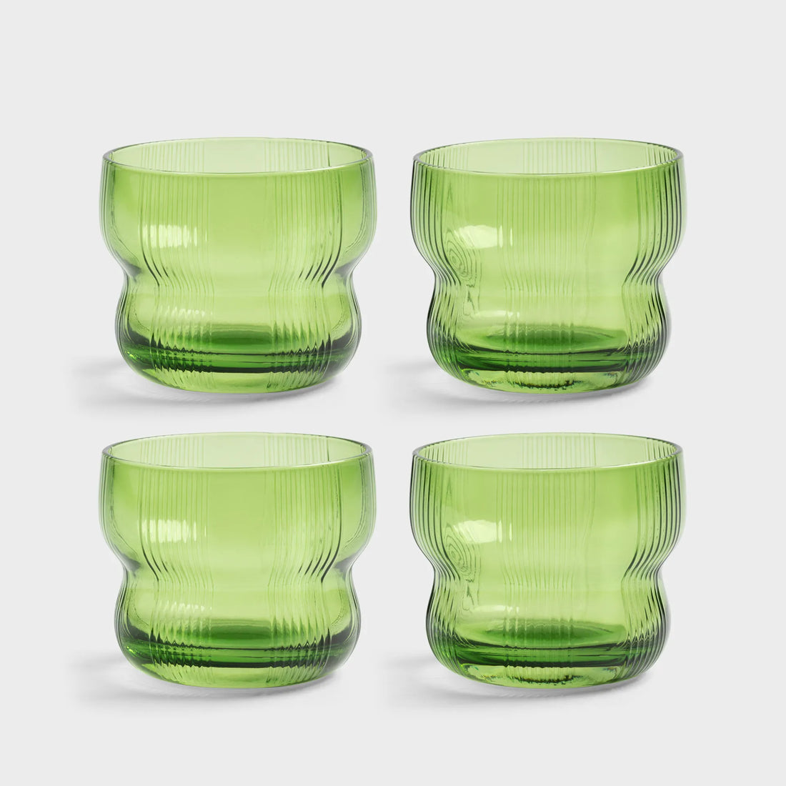 &amp;Klevering Glass Circus green set of 4