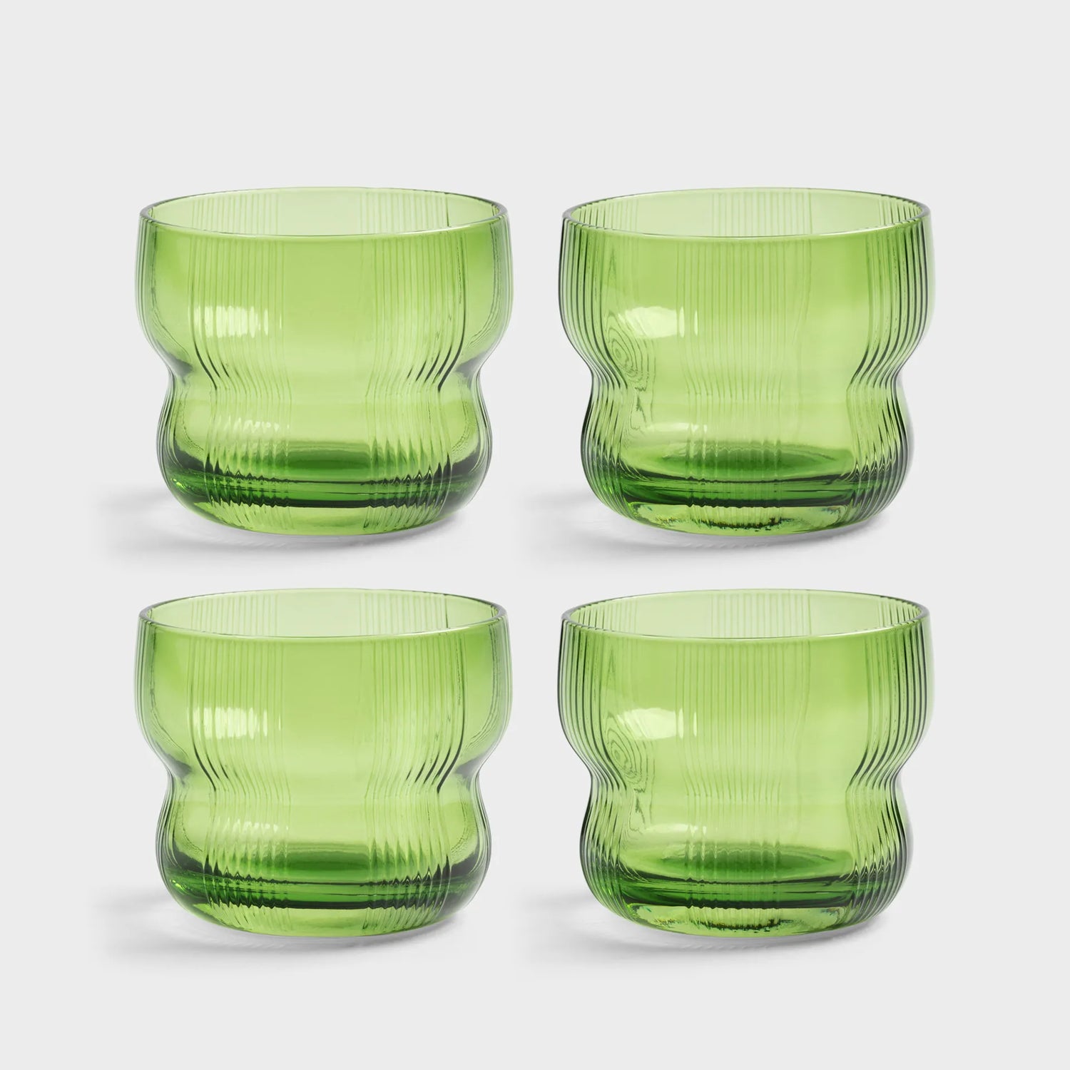 &amp;Klevering Glass Circus green set of 4