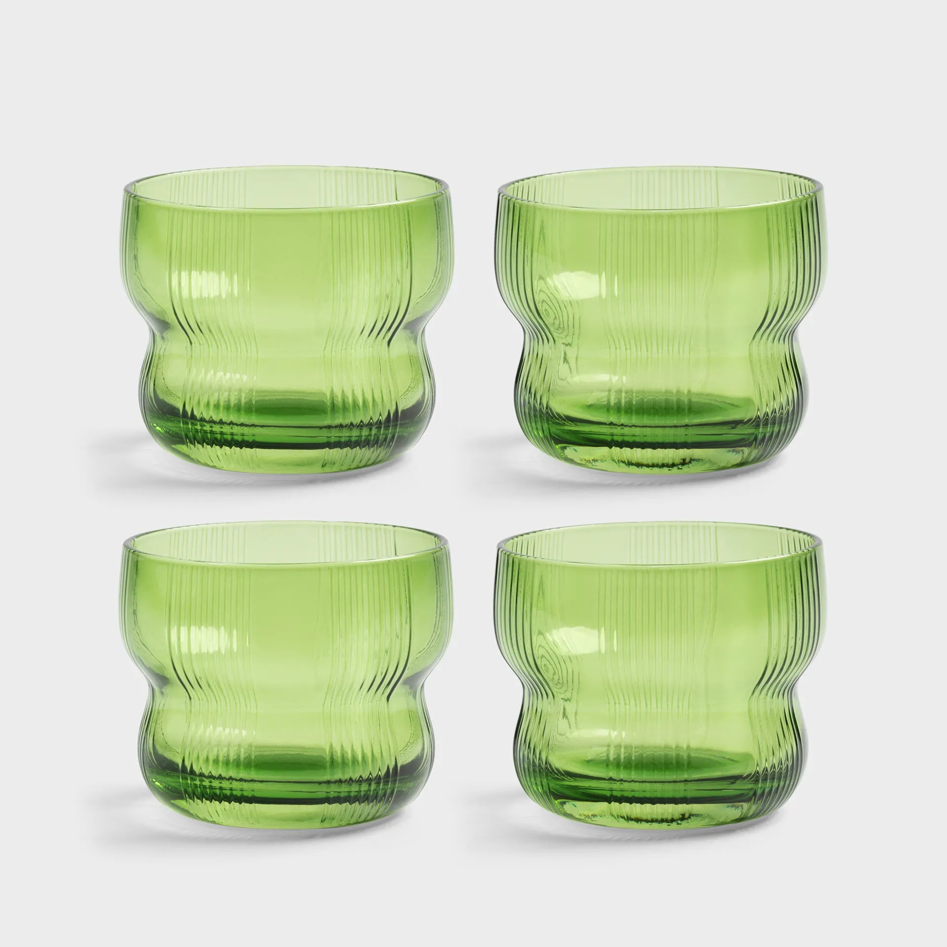 &amp;Klevering Glass Circus green set of 4