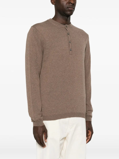 AMARÀNTO Knitted Henley Shirt