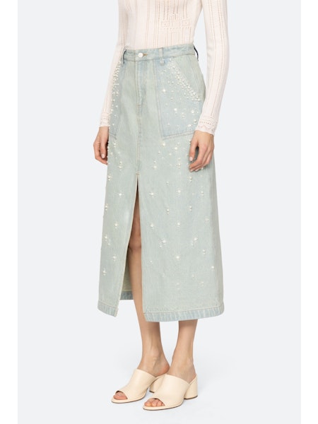 SEA NY Perlette Denim Skirt