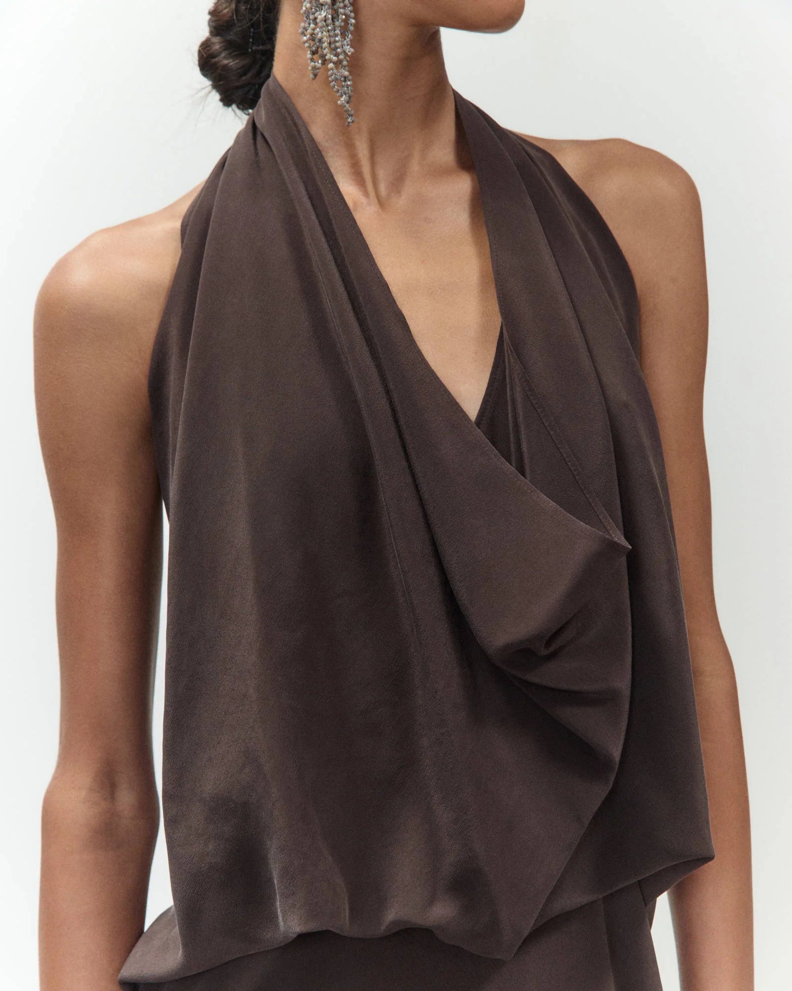 Alysi Silk Halter Dress