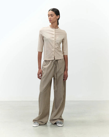 Alysi Long Wide Striped Trousers