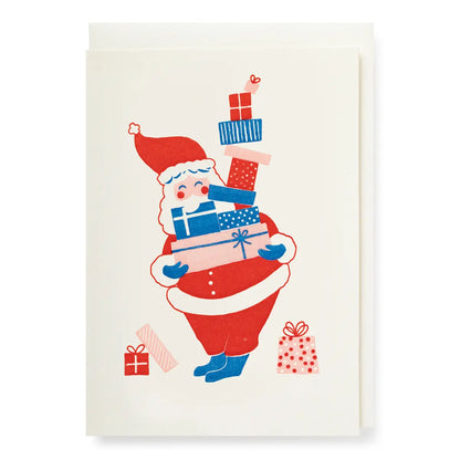 Archivist Father Christmas with Presents Card