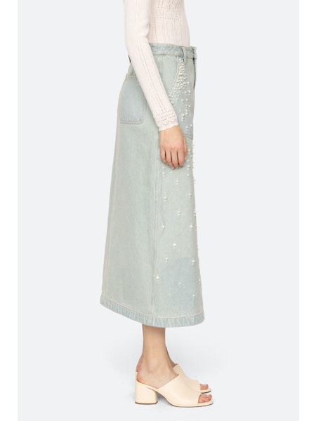 SEA NY Perlette Denim Skirt