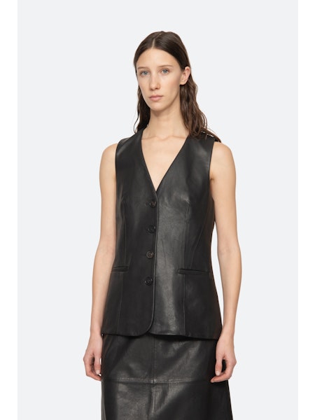 SEA NY Lucie Leather Vest