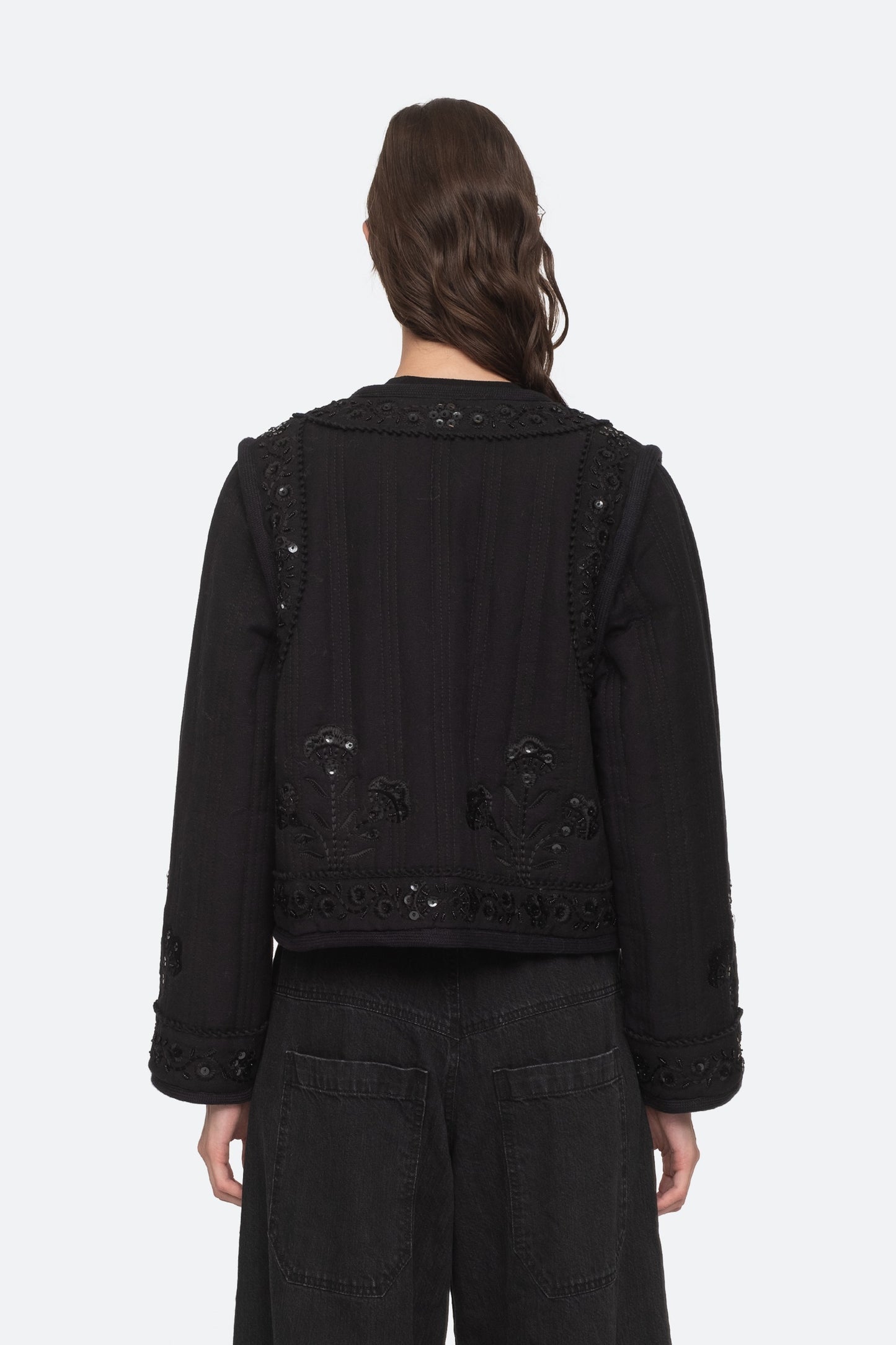 Sea NY Charlotte Embroidery Quilted Jacket