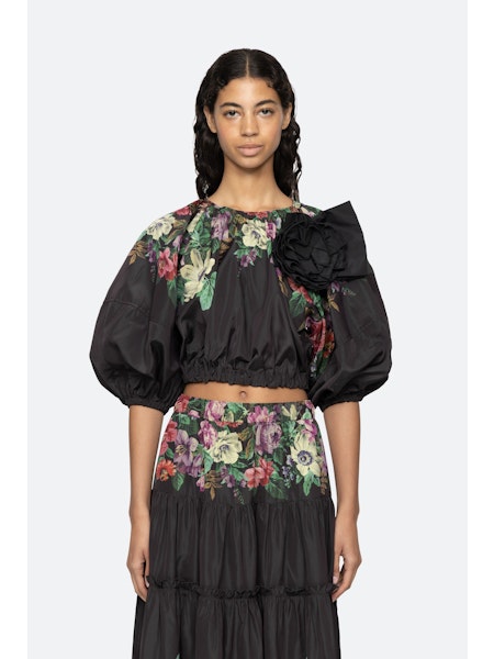 SEA NY Viktoria Bubble Cropped Top