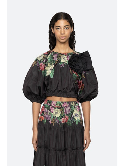 SEA NY Viktoria Bubble Cropped Top