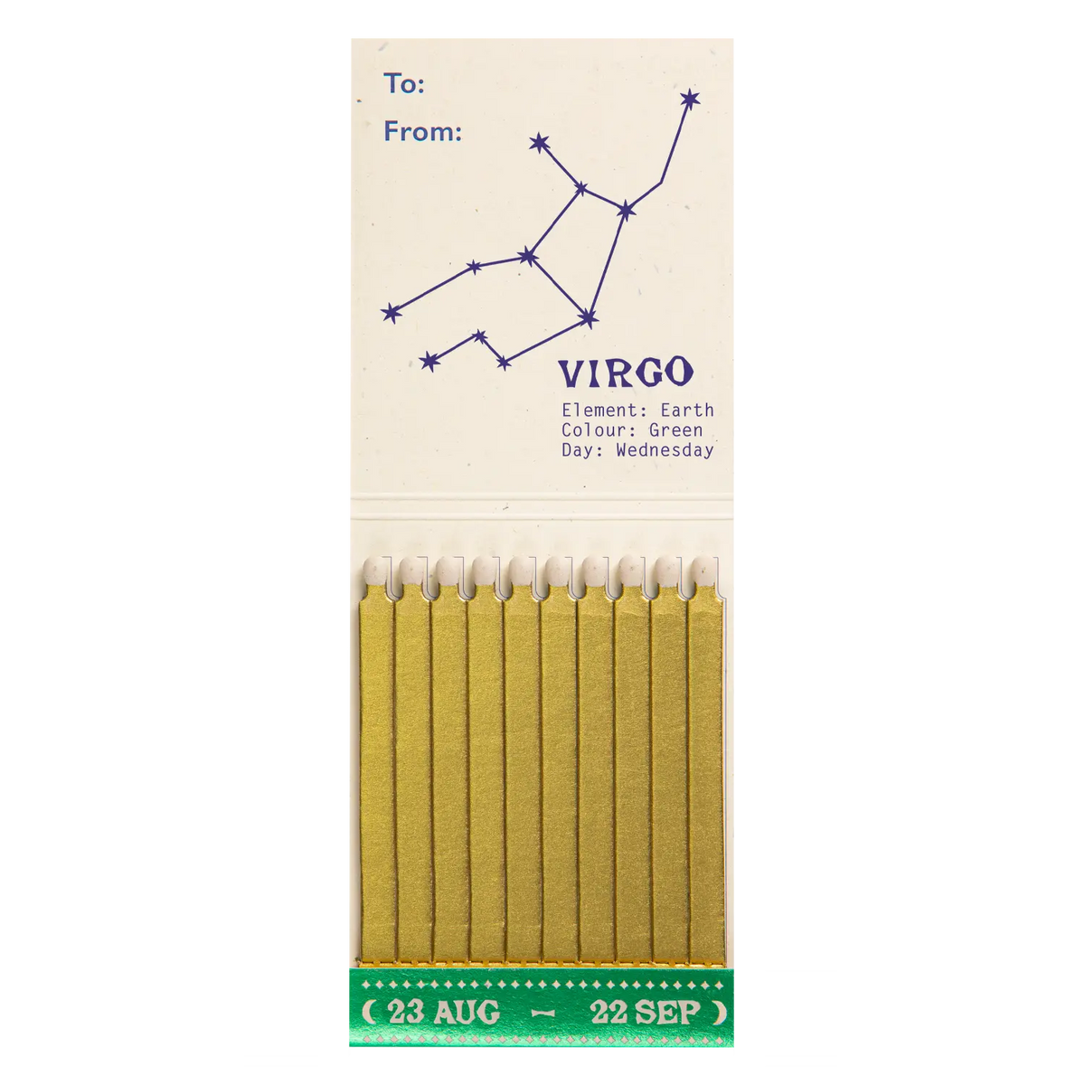 Archivist Virgo Zodiac Matchbook