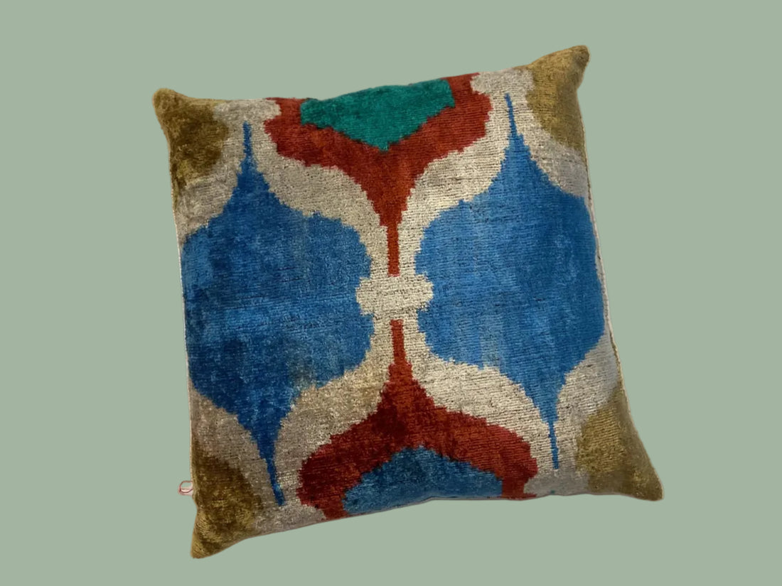 Velvet Cushion Blue/Brown 40X40