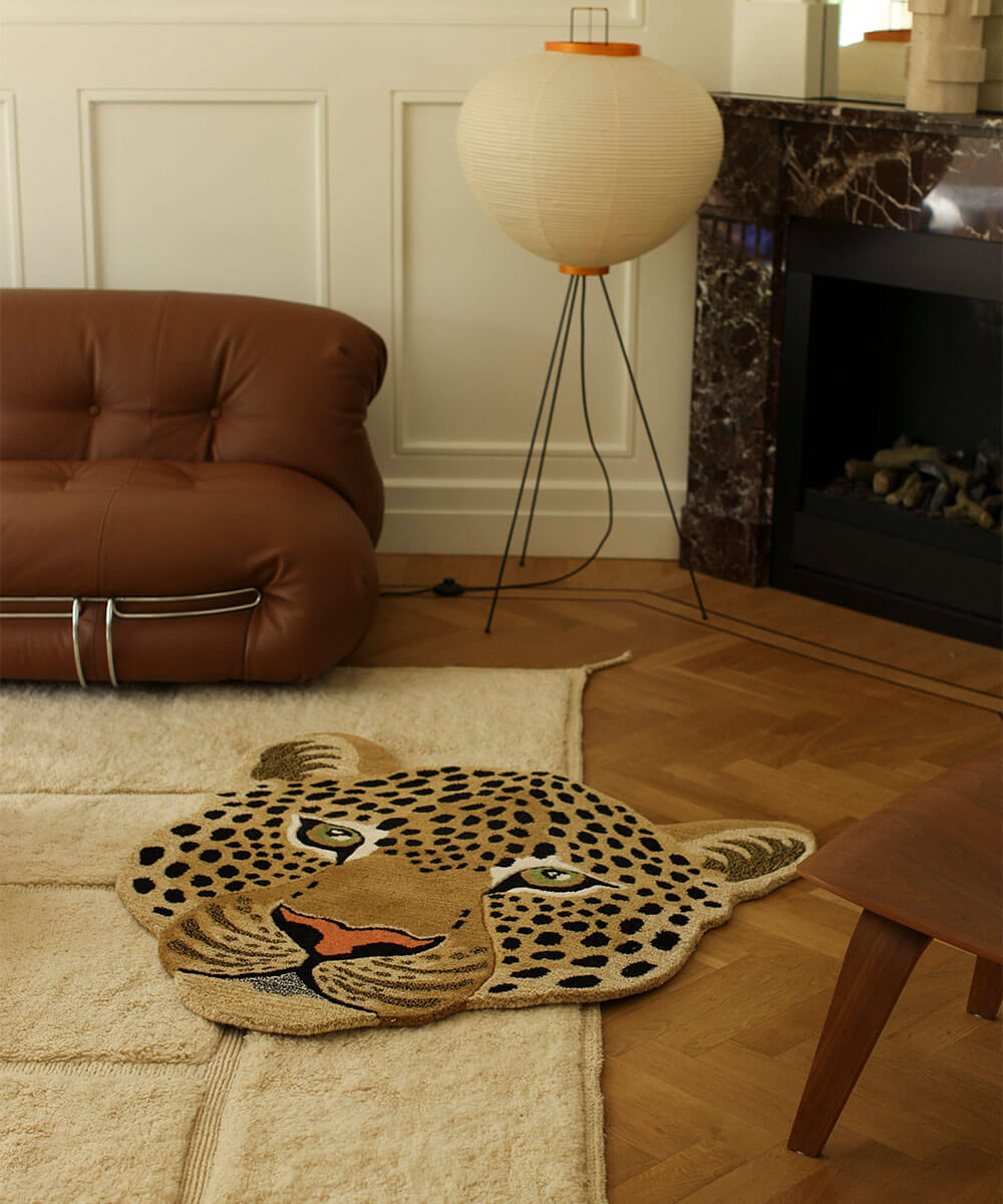 Doing Goods Himani Leopard Head Rug Large