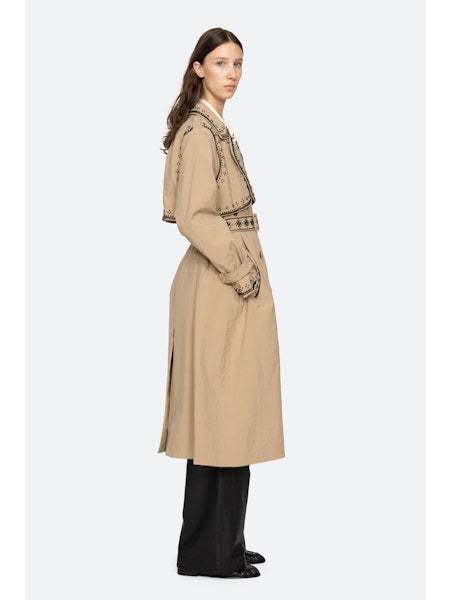 SEA NY Mille Embroidery Trench Coat