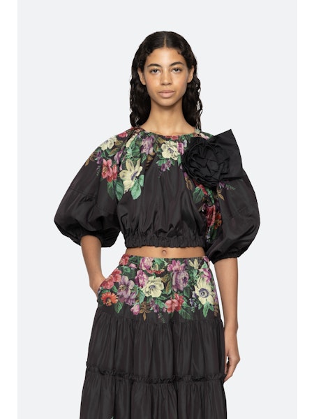 SEA NY Viktoria Bubble Cropped Top