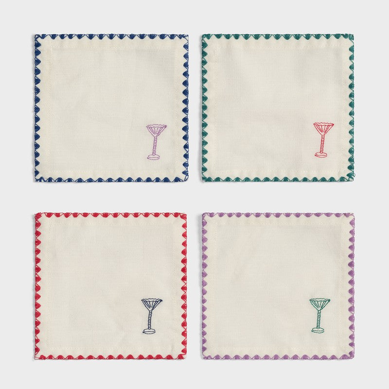 &Klevering Napkin Cocktail Zigzag Set of 4