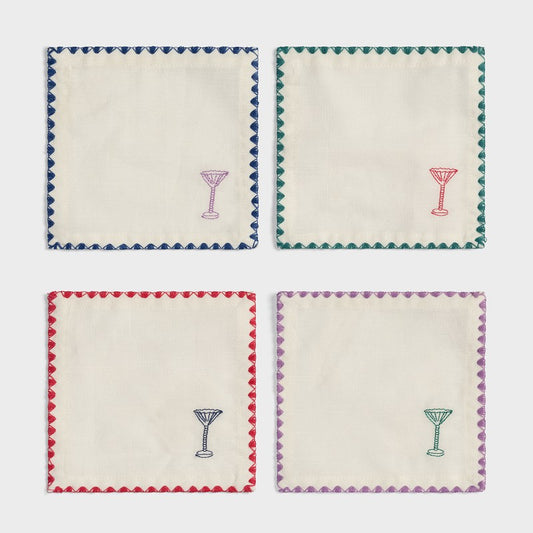 &Klevering Napkin Cocktail Zigzag Set of 4