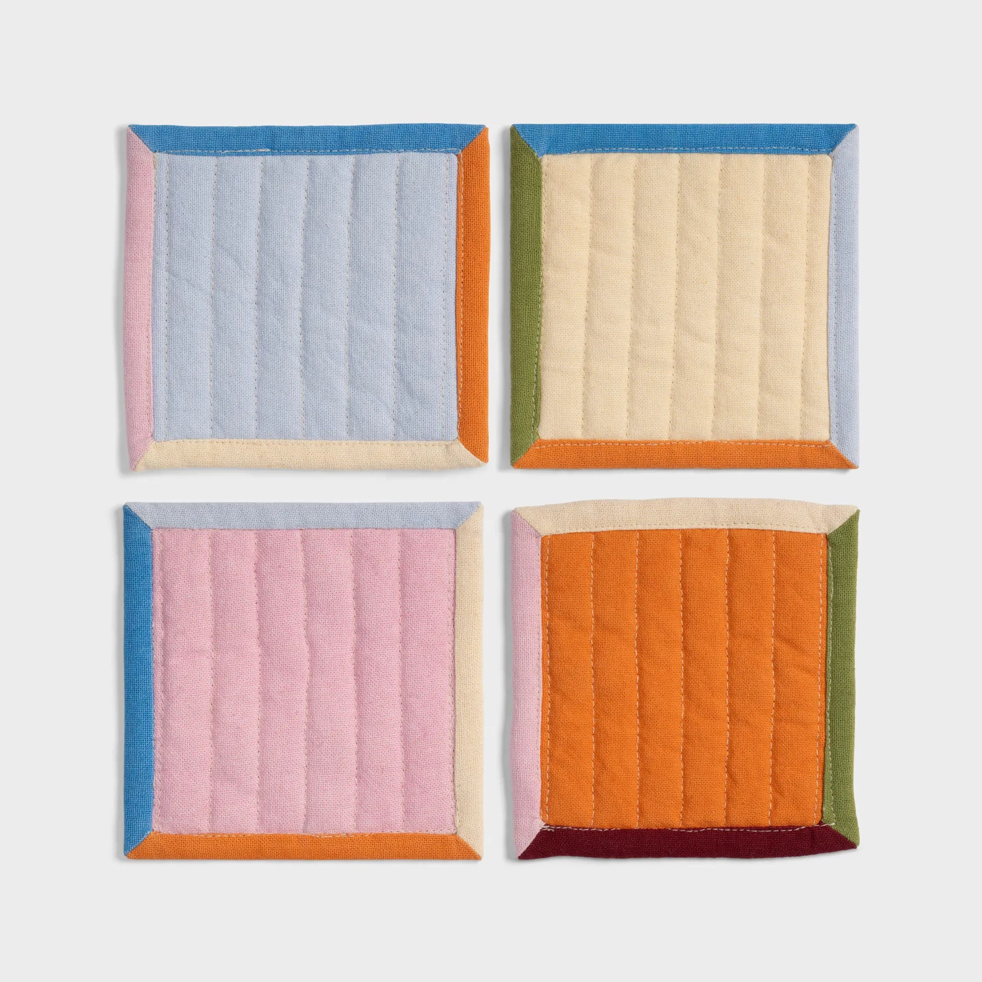 &amp;Klevering Coaster Stitch pink set of 4