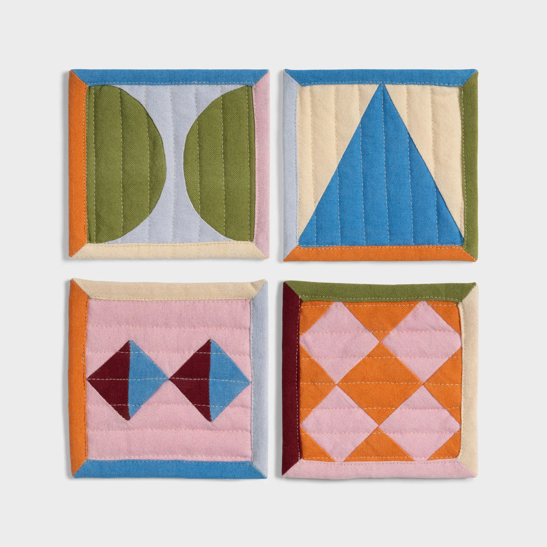 &amp;Klevering Coaster Stitch pink set of 4