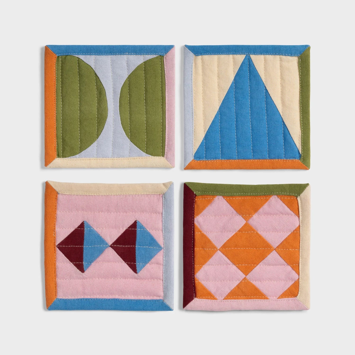&amp;Klevering Coaster Stitch pink set of 4