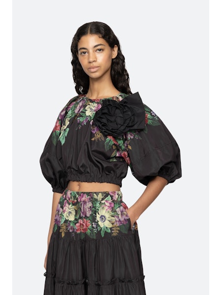 SEA NY Viktoria Bubble Cropped Top