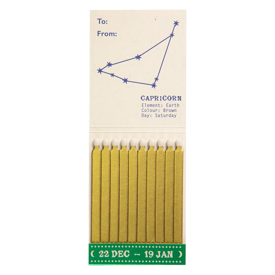 Archivist Capricorn Zodiac Matchbook