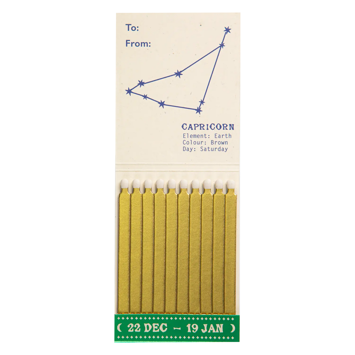Archivist Capricorn Zodiac Matchbook