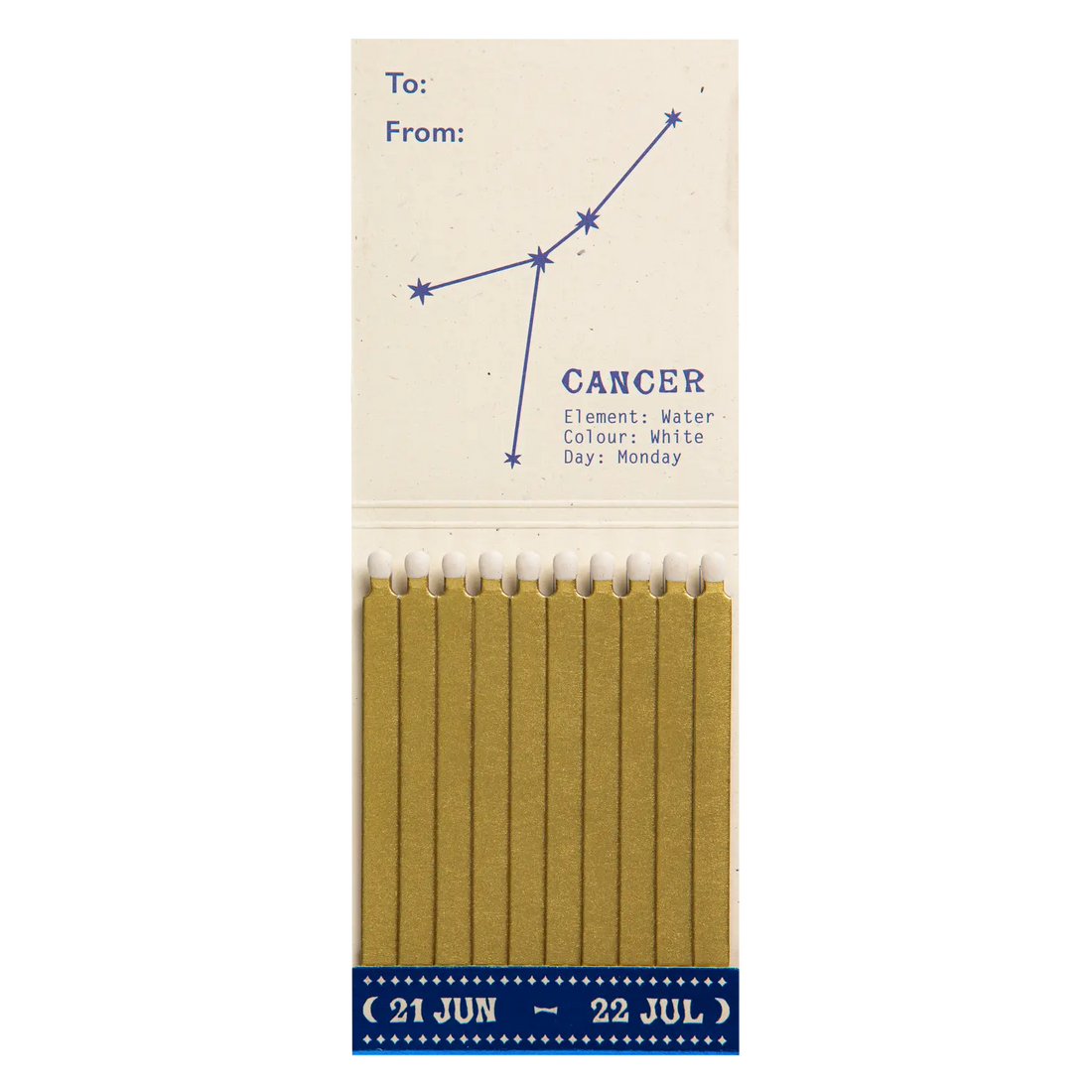 Archivist Cancer Zodiac Matchbook