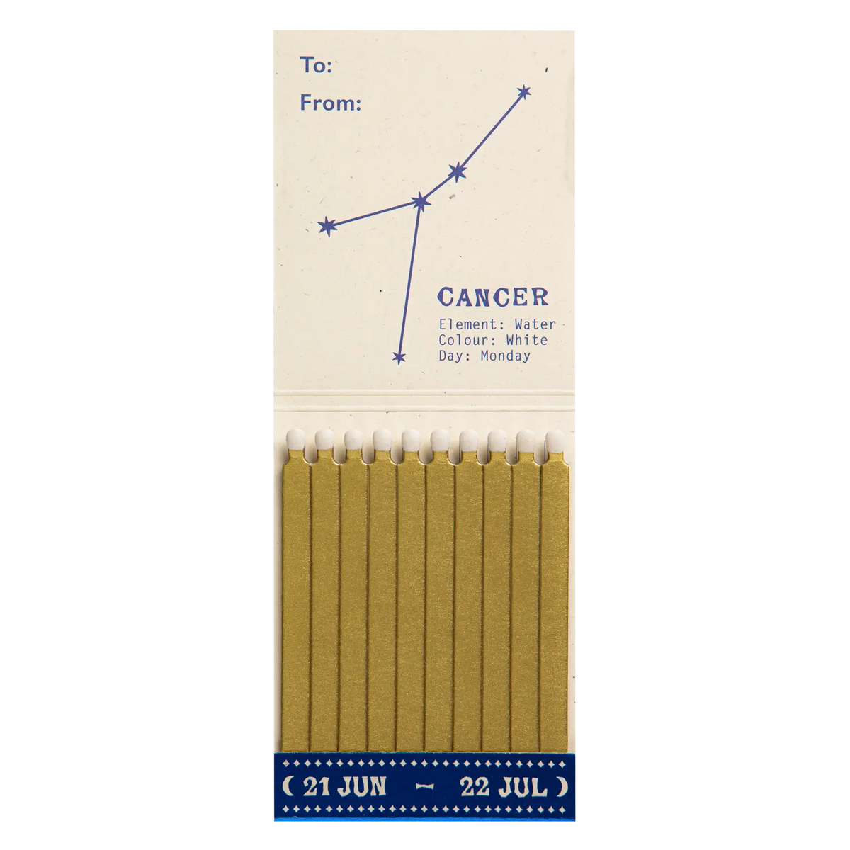 Archivist Cancer Zodiac Matchbook