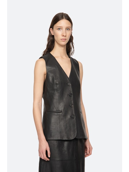 SEA NY Lucie Leather Vest