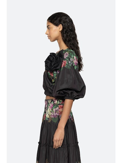 SEA NY Viktoria Bubble Cropped Top