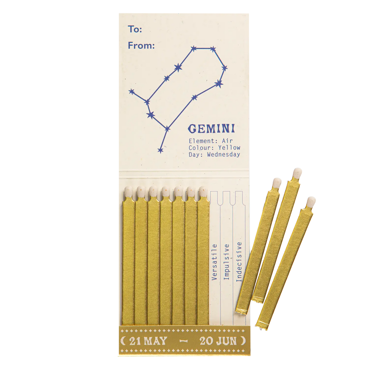 Archivist Gemini Zodiac Matchbook
