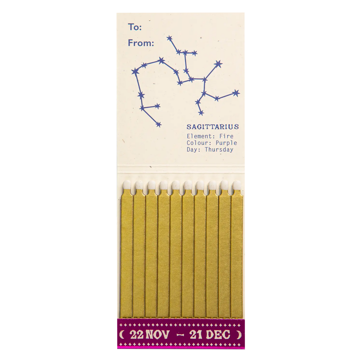 Archivist Sagittarius Zodiac Matchbook