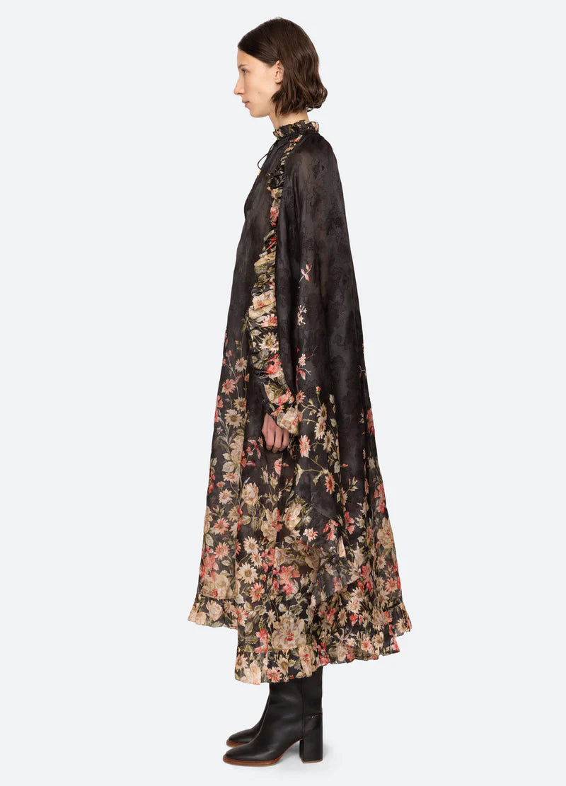 SEA NY Jolie Caped Midi Dress