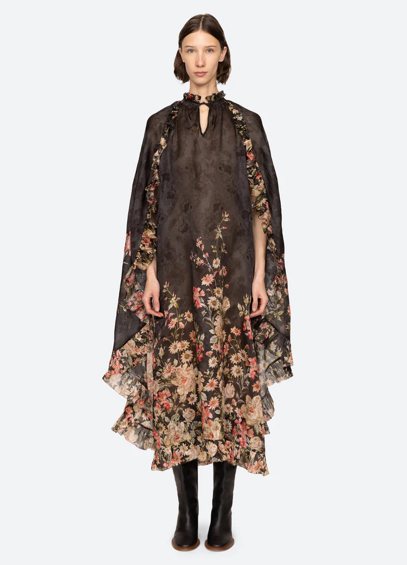 SEA NY Jolie Caped Midi Dress