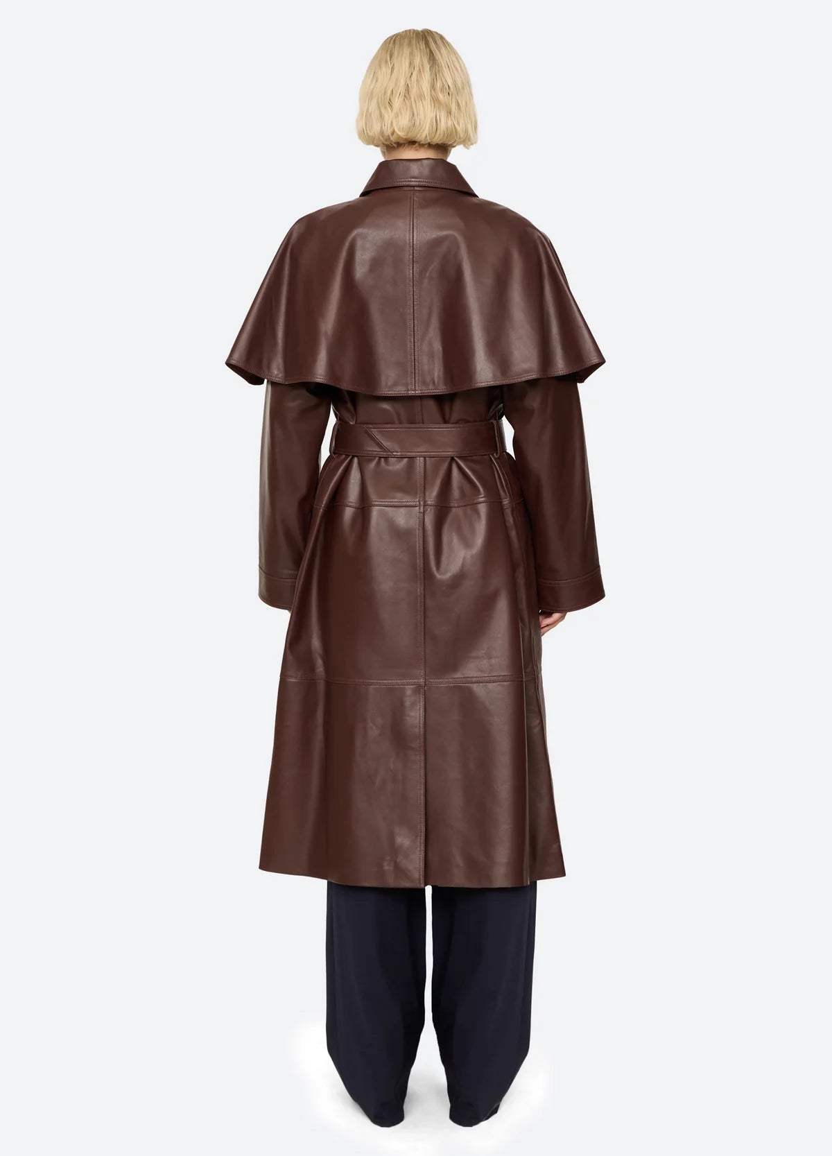 SEA NY Caitlin Leather Trench