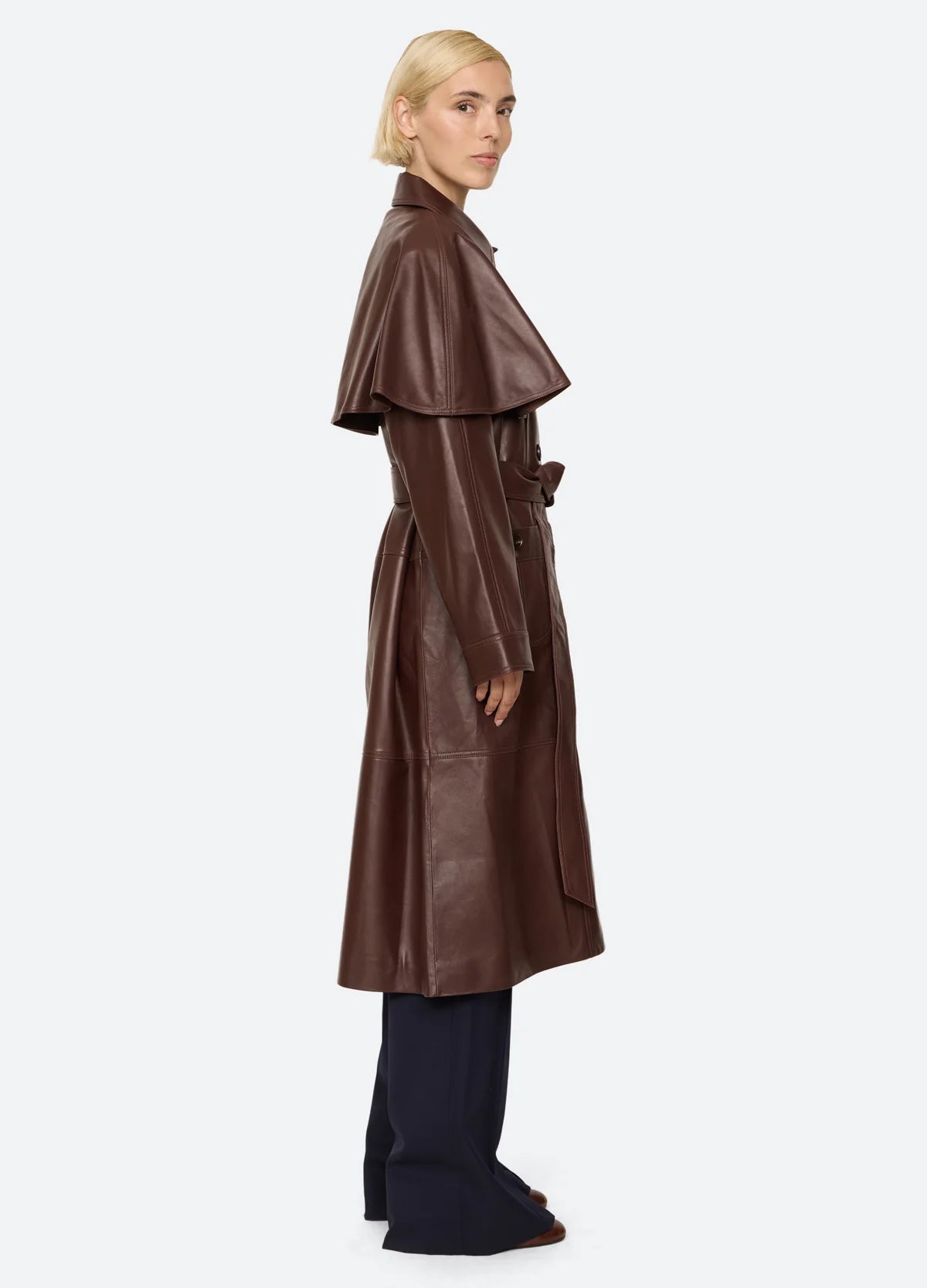 SEA NY Caitlin Leather Trench