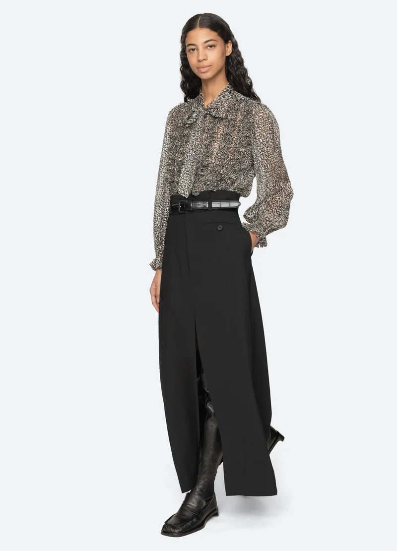 SEA NY Charlize Print Bow Top