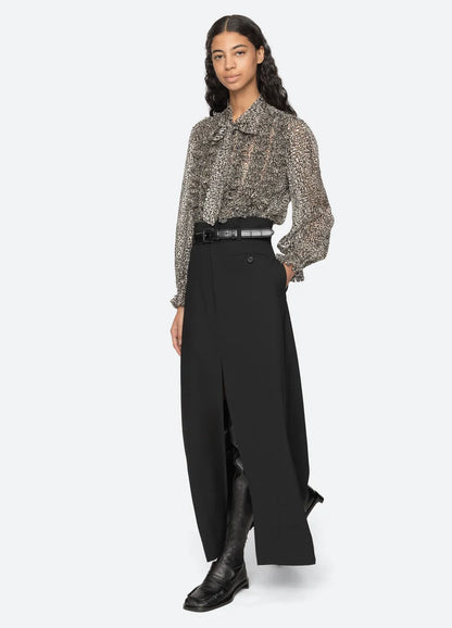 SEA NY Charlize Print Bow Top