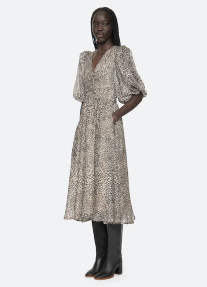SEA NY Charlize Print Ruches Dress